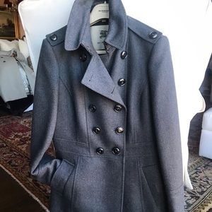 Bearly worm charcoal Burberry coat, size 10!